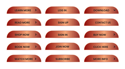 Wall Mural - Web apps Buttons set. Red shiny reflected. Vector EPS 10