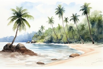 Canvas Print - Beach land outdoors nature.