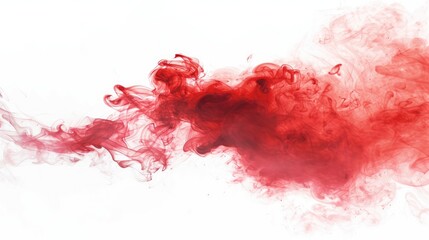 Poster - Red smoke on a white background