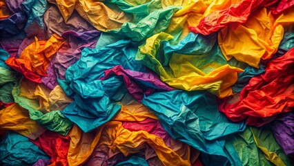 A mesmerizing animated crinkled paper texture with vibrant colors and intricate wrinkles, ready for seamless looping in motion graphics.