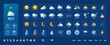© 4zevar - Weather icon set. Forecast weather flat symbols