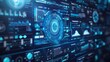 © decorator - Digital interface  blue workflow with interactive data for seamless tech integration