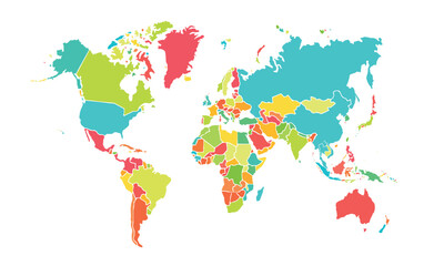  World map isolated .modern colorful style. for website layouts, background, education, precise, customizable, Travel worldwide, map silhouette backdrop, earth geography, political, reports. 