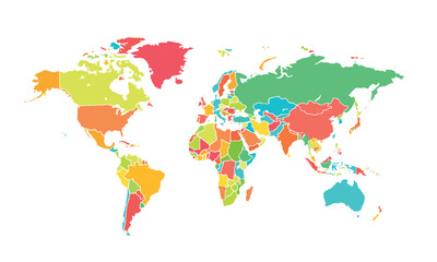  World map isolated .modern colorful style. for website layouts, background, education, precise, customizable, Travel worldwide, map silhouette backdrop, earth geography, political, reports. 