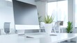 © Alpha - Professional office workspace with a clean desk, administrative tools, and a computer monitor, reflecting a productive and organized workday