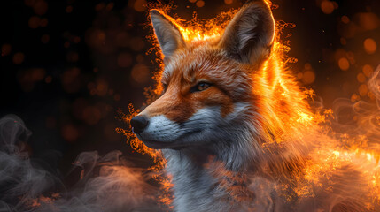 Sticker - Fiery Fox Illustration