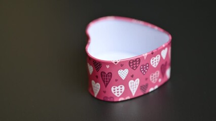 Wall Mural - gift box with hearts