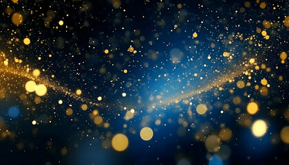 Wall Mural - Abstract texture blue and gold bokeh lights background
Blue and gold de-focused light background Textured blue and gold bokeh wallpaper Dreamy blue and gold bokeh design element