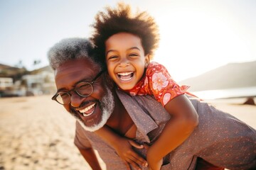 Poster - Cheerful laughing portrait outdoors.