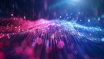 Abstract technology background with fiber optic network connections. Hyper fast Broadband for Global Data transfer
