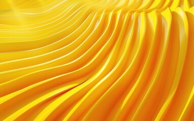 Sticker - Abstract yellow wavy texture with smooth, flowing lines and a glossy finish.