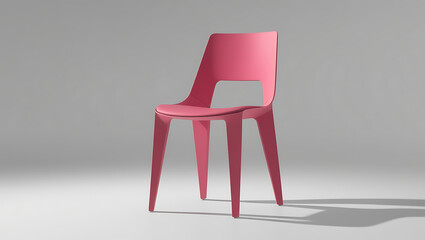 Wall Mural - Pink chair on a white background