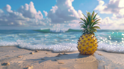 Wall Mural - Pineapple vibes on the beach!