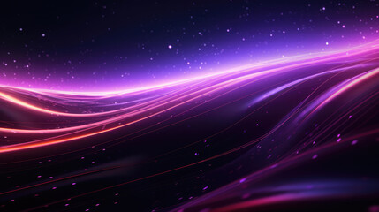 Wall Mural - Futuristic background with glowing lines and particles., generative ai