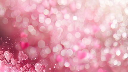 Wall Mural - valentine s day themed luxury pink abstract background with blurry bokeh lights