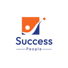 Wall Mural - abstract logo template design of person reaching for the stars with a creative idea.logo for busines