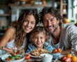 © frank29052515 - Happy Family Breakfast: Bonding Over Healthy Food in a Bright Kitchen