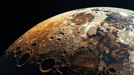 Wall Mural - detailed view of lunar surface during a close up moon eclipse