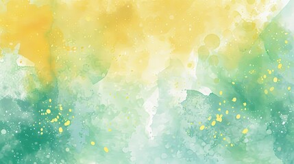 Wall Mural - watercolor background with soft pastel yellow and green color gradient