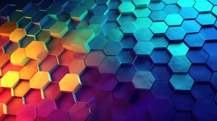 Wall Mural - Abstract background with colorful hexagons., generative ai