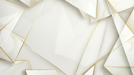 Wall Mural - white background with golden lines and geometric shapes
