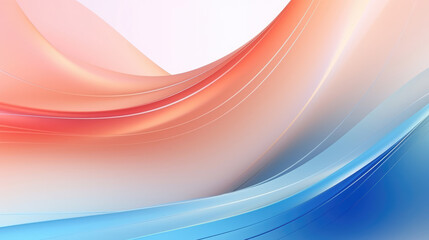 Wall Mural - abstract background with smooth wavy lines in orange and blue colors., generative ai