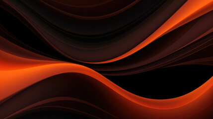 Wall Mural - abstract background with smooth lines in orange and black colors., generative ai