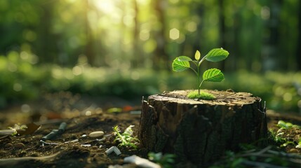 Canvas Print - New Life on a Stump