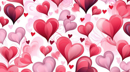 Wall Mural - Seamless valentine pattern with hearts. illustration., generative ai