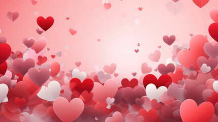 Wall Mural - valentine's day background with hearts., generative ai