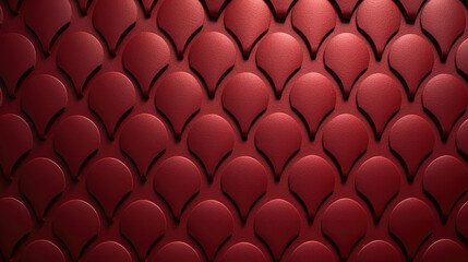 Wall Mural - Heart-shaped perforated metal on a red background., generative ai