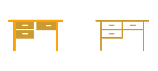 Poster - Table with Drawers II Vector Icon