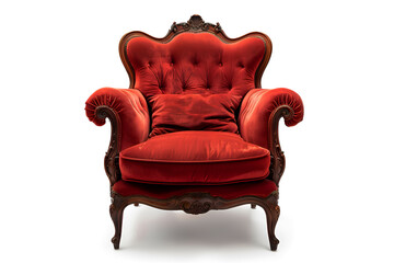 Wall Mural - red armchair on a white background.