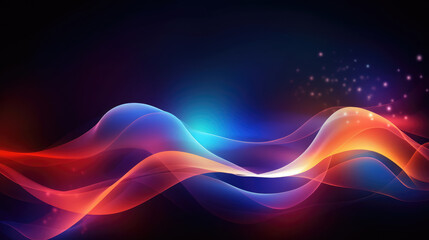 Wall Mural - abstract wavy background with glowing lines and bokeh effect., generative ai