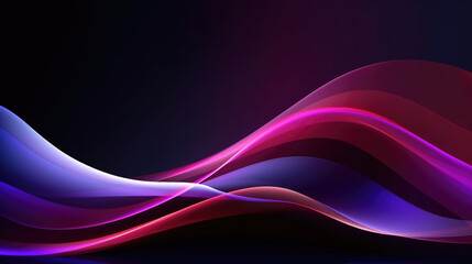 Wall Mural - Neon glowing techno wave, hi-tech futuristic abstract background template., generative ai