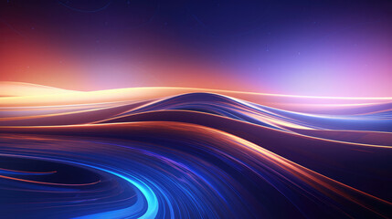 Wall Mural - Futuristic technology wave background,, generative ai