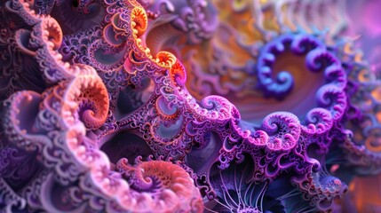 Poster - Fractal creations generated by computers for artistic expression design and entertainment