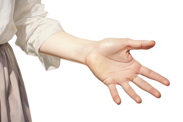 Poster - Hand gesture finger pain white background.