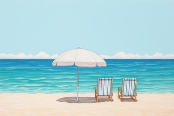 Wall Mural - Beach furniture outdoors horizon.