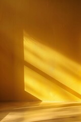 Canvas Print - Yellow wall with sunlight and shadow from the window. Abstract background. Abstract yellow wall with shadow of window and sunbeam on it