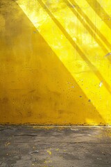 Canvas Print - Yellow wall with sunlight and shadow from the window. Abstract background. Abstract yellow wall with shadow of window and sunbeam on it