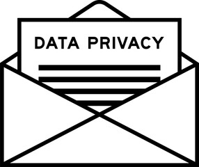 Sticker - Envelope and letter sign with word data privacy as the headline