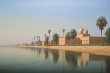 Wall Mural - Tigris-Euphrates river view architecture building outdoors.