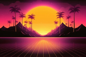 Wall Mural - Futuristic backgrounds sunset nature.