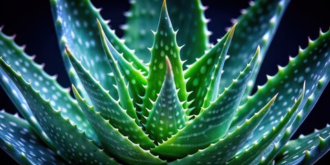 Sticker - Close-Up x-ray macro photograph of a gradient Aloe Vera plant, Aloe Vera, Close-Up, X-Ray, Macro, Photograph, Red, Green