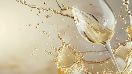 Wall Mural - Liquid splashing out of a wine glass