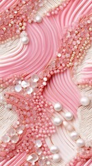 Poster - Stripes pattern jewelry pearl pink.