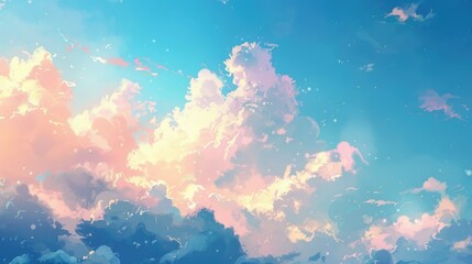 Wall Mural - Beautiful sky with gentle clouds