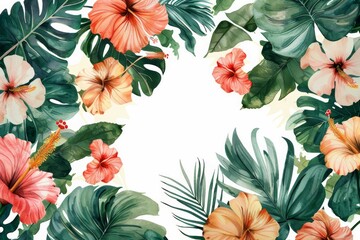 Poster - Tropical Floral Frame Design