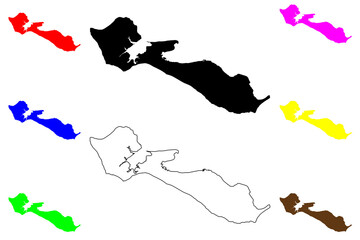 Canvas Print - Re island (French Republic, France) map vector illustration, scribble sketch Ile de Ré, Rhe or Rhea map